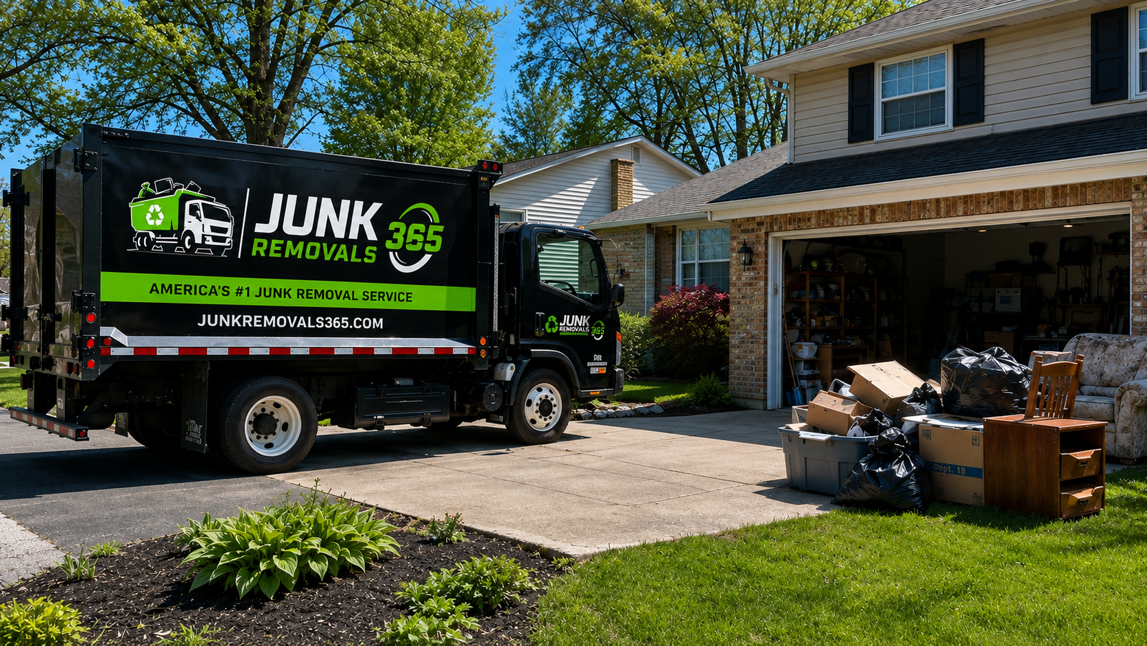 Junk removal in Michigan after a garage and basement cleanout
