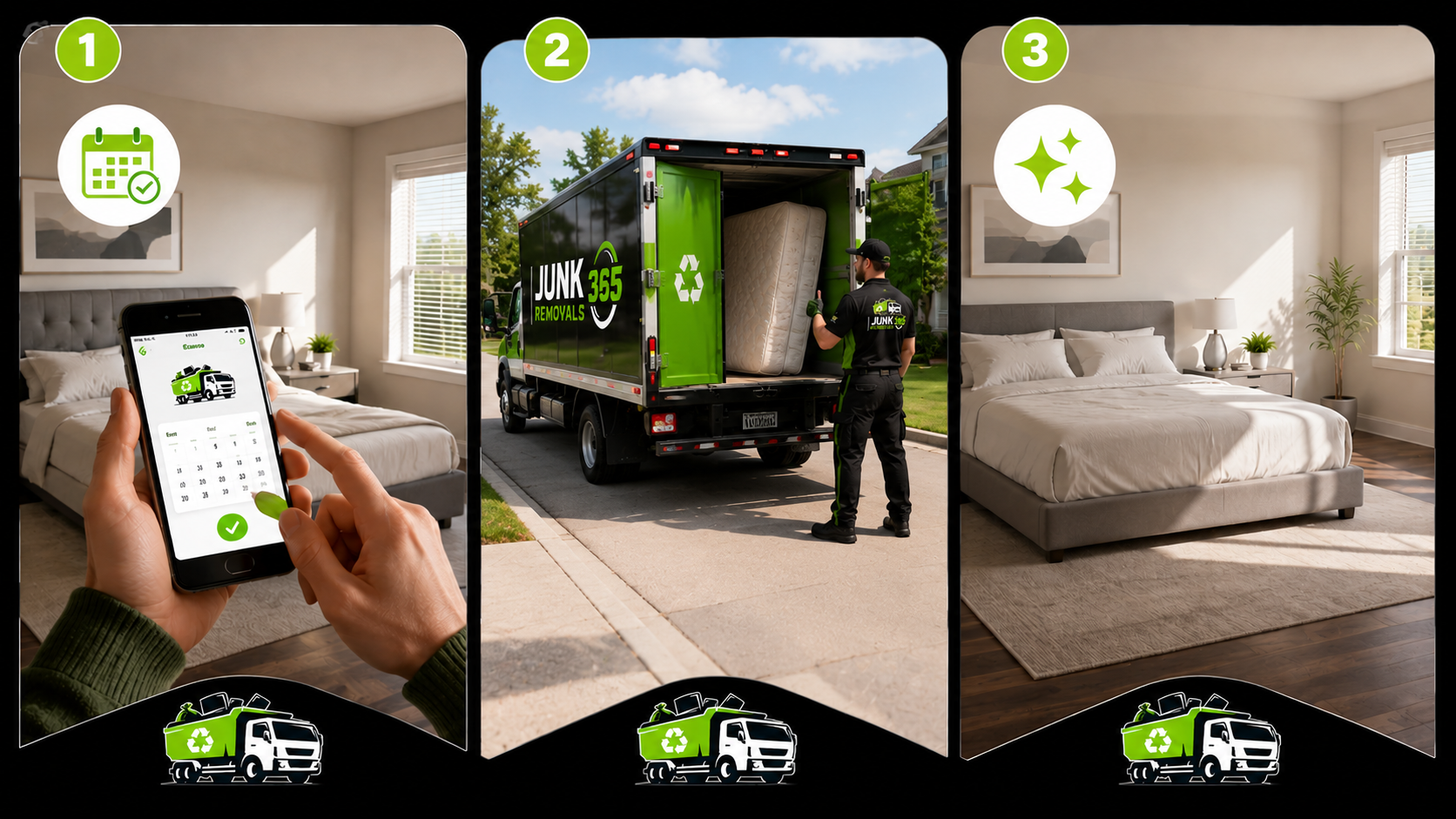 Mattress removal crew handling bulky bedroom cleanup in the United States